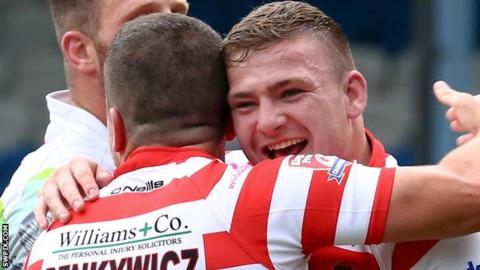 Anthony Bate (right) celebrates with Sean Penkywicz