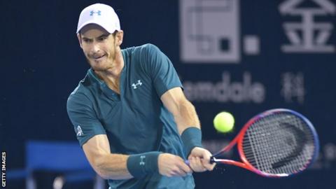 Andy Murray in action at the Shenzhen Open