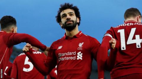 Salah celebrates