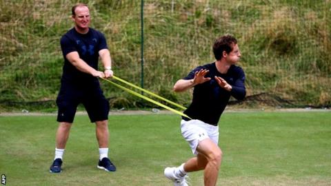 Andy Murray and trainer Matt Little