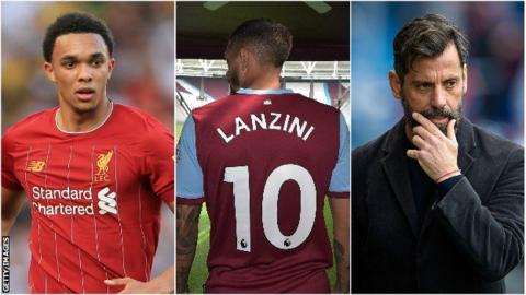 Trent Alexander-Arnold, Manuel Lanzini and Quique Sanchez Flores