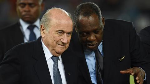 Sepp Blatter and Issa Hayatou