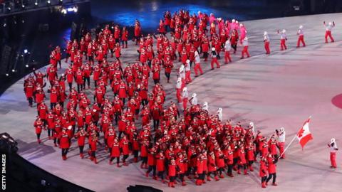 The Canadian delegation at the opening ceremony