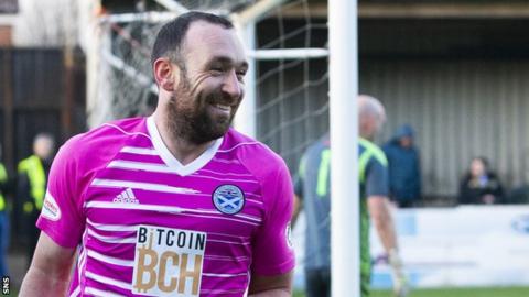 Ayr United's Michael Moffat celebrates
