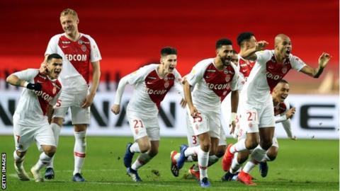 Monaco celebrate winning penalty