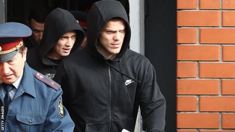 Aleksandr Kokorin walking out of prison