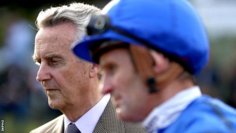 Winning trainer Jim Bolger and his son-in-law winning jockey Kevin Manning