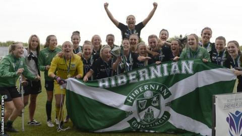 Hibernian won the SWPL Cup for a third year running at the weekend