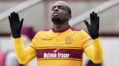 Cedric Kipre cuts an exasperated figure for Motherwell
