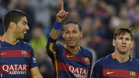 Luis Suarez, Neymar and Lionel Messi