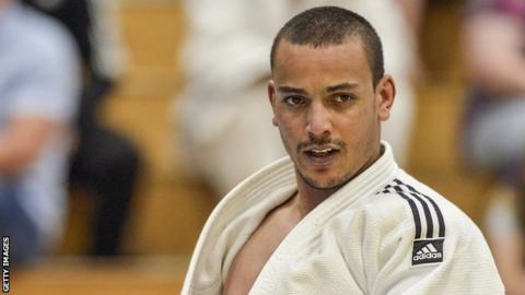 Elliot Stewart competing at the 2017 IBSA Judo European Championships