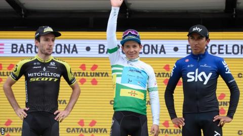 Miguel Angel Lopez celebrates victory
