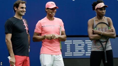 Roger Federer, Rafael Nadal and Venus Williams
