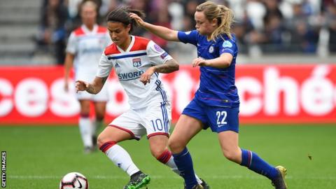 Erin Cuthbert (right) in action for Chelsea