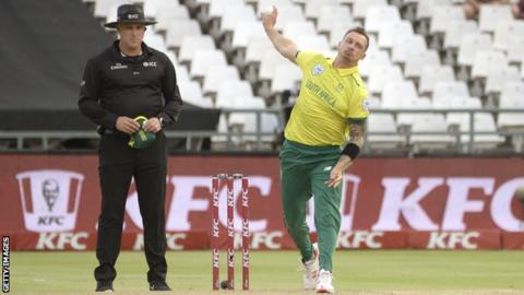 South Africa fast bowler Dale Steyn bowls in a Twenty20 international