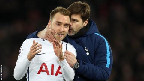 Christian Eriksen and Mauricio Pochettino