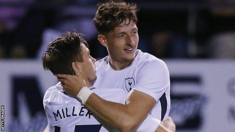 Ryan Loft celebrates scoring a goal in the EFL Trophy