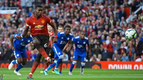 Paul Pogba scores as Man Utd beat Leicester 2-1 - Jose ...