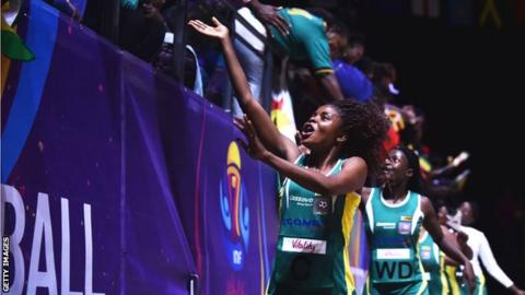 Zimbabwe's netballers celebrate with fans