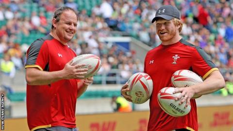 Richie Pugh (right) has taken over as Wales Sevens head coach from Gareth Williams