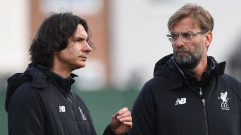 Liverpool assistant manager Zeljko Buvac (left) and Reds manager Jurgen Klopp