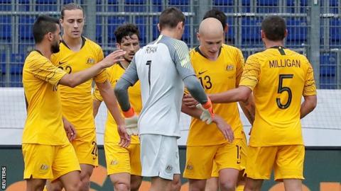 Australia celebrate goal