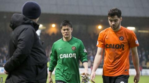Dundee United players looking dejected