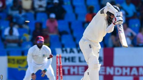 Moeen Ali is bowled