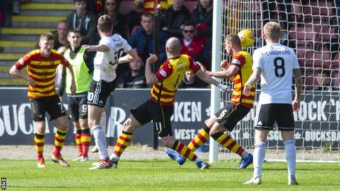 Aaron Muirhead scores