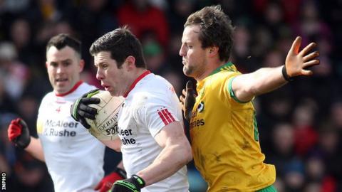 Sean Cavanagh and Michael Murphy in action for Tyrone and Donegal