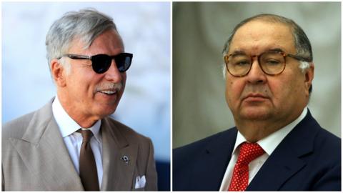 Arsenal majority shareholder Stan Kroenke (left) and Alisher Usmanov