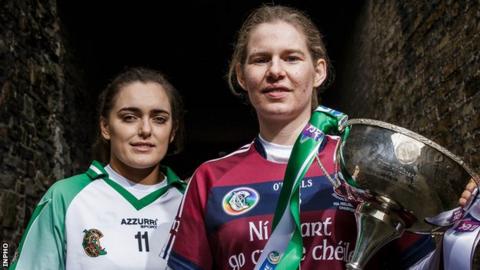 Orlaith McGrath of Sarsfields and Slaughtneil’s Aoife Ní Chaiside will have to wait for the All-Ireland Camogie Club final to be rescheduled