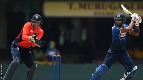 Jos Buttler in action against Dinesh Chandimal