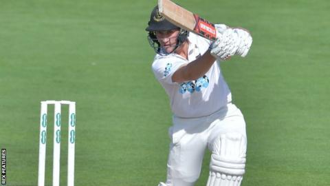 Sussex batsman Harry Finch plays a shot