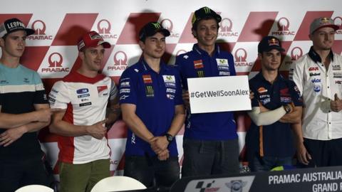 MotoGP drivers are supporting Alexis de Angelis
