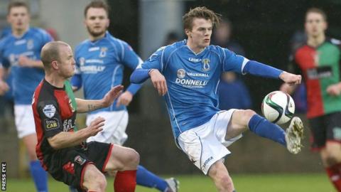 Paul McElroy has scored nine goals for Dungannon this season