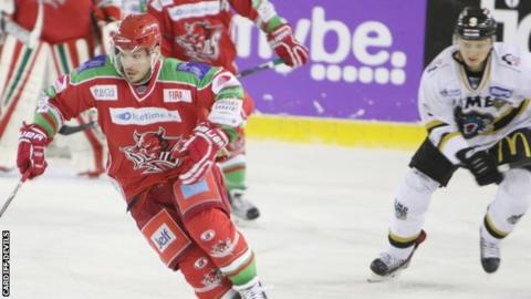 Joey Martin in action for Cardiff Devils