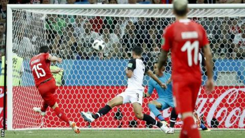 Blerim Dzemaili fires Switzerland in front against Costa Rica