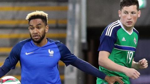 French defender Jordan Amavi in action against Northern Ireland's Conor McDermott