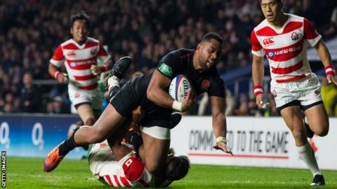 Joe Cokanasiga in action for England
