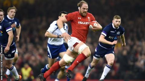 Alun Wyn Jones against Scotland