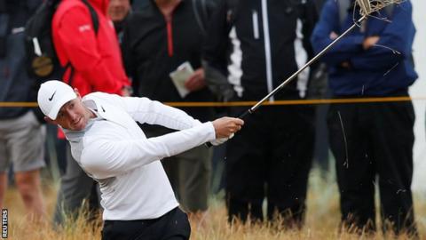Rory McIlroy was among the early starters in Friday's second round at Carnoustie