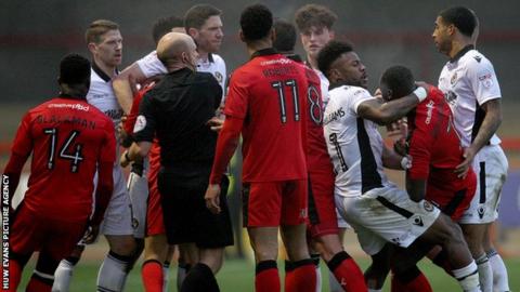 Players fighting