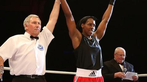 Natasha Gale (R) celebrates a win over Nikoletta Paksi