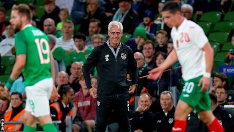 Mick McCarthy looks delighted during the Republic of Ireland's win over Bulgaria