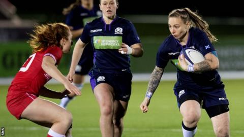 Scotland number eight Jade Konkel (right)
