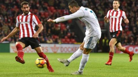 Cristiano Ronaldo in action against Athletic Bilbao