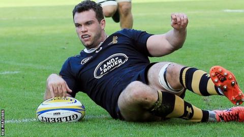 Alex Rieder scores a try for Wasps