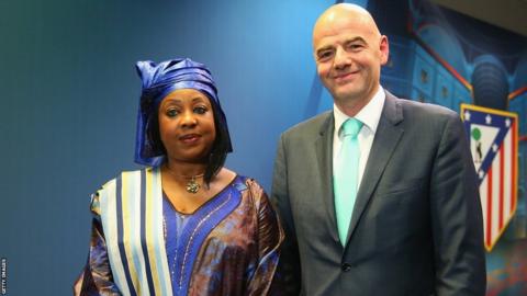 Fatma Samoura and Gianni Infantino
