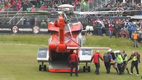 A spectator was airlifted to hospital after a serious crash at last year's North West 200